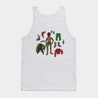 Paper Doll Pieces - Becoming Santa (Male Doll) Tank Top